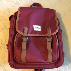 Burgundy Messenger Backpack